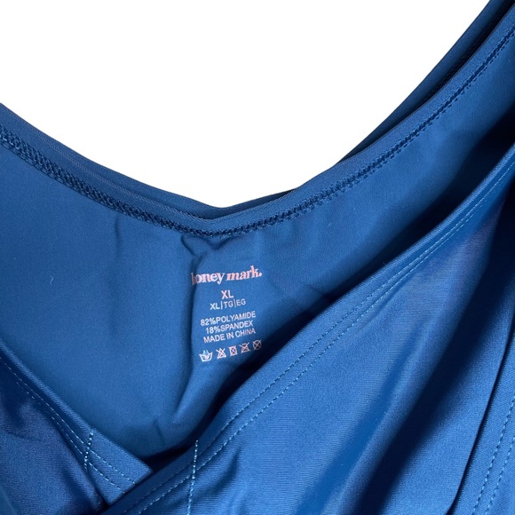 Honey Mark Gray Blue Swim Romper X-LARGE - Picture 2 of 7